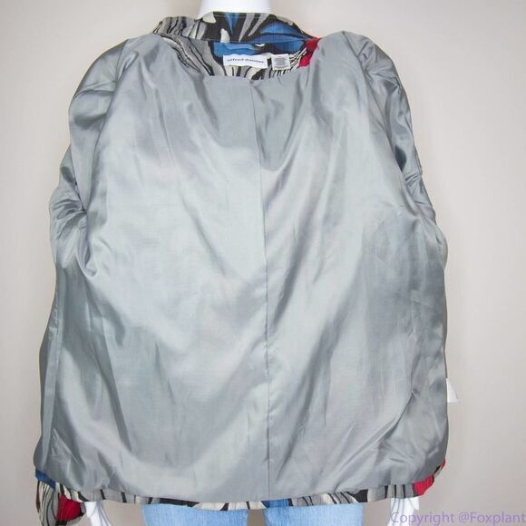 Afred Dunner women's cotton blend floral print zip up blazer jacket, size 16 - Picture 15 of 16